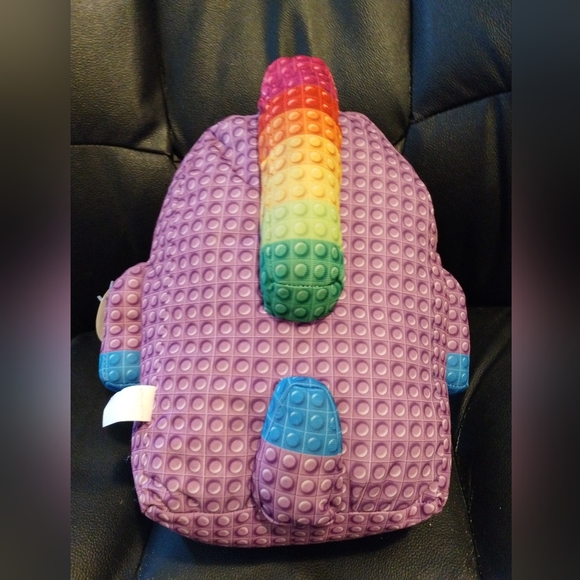 ✓Nanco International Purple Blue Pixel Block Narwhal Whale Unicorn Plush Toy 14" - Picture 3 of 16